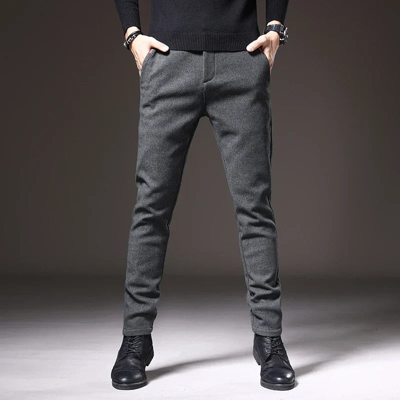 Men's - Slim Fit Pants - Comfortable Stretch Fabric - Stylish Everyday Wear