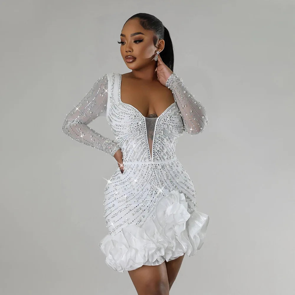 Women's - Dazzling Mini Dress - Elegant & Stylish - Trendy Evening Wear for Parties & Events - Perfect for Your Wardrobe
