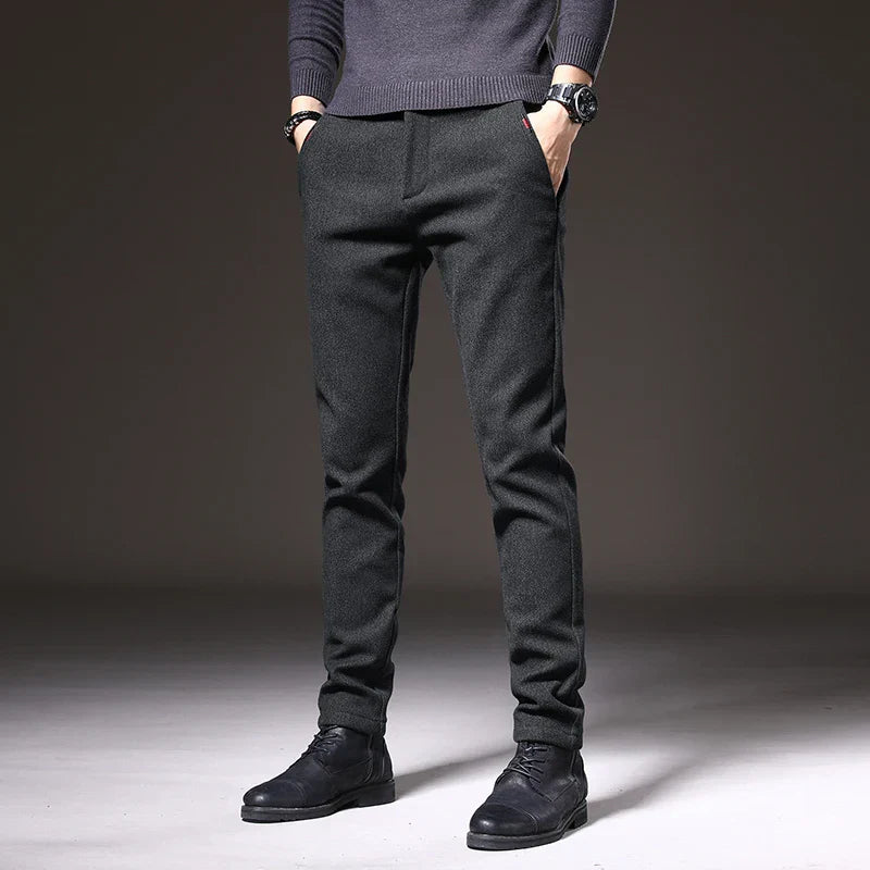 Men's - Slim Fit Pants - Comfortable Stretch Fabric - Stylish Everyday Wear