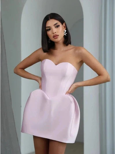 Women's - Elegant Balloon Dress - Lightweight Fabric - Ideal for Special Occasions - Stylish Women's Dress for Every Event