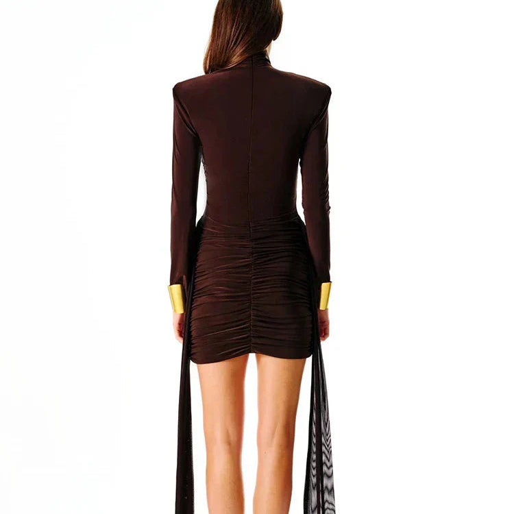 Women's - Draped Bodycon Dress - Smooth Fabric - Elegant Style - Perfect for Special Occasions