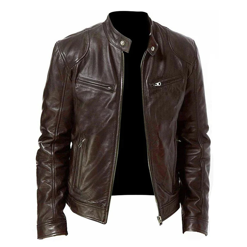 Men's - Biker Jacket - Stylish Casual Leather Outerwear
