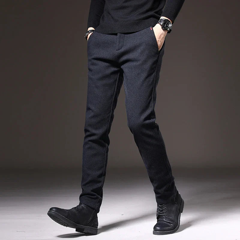 Men's - Slim Fit Pants - Comfortable Stretch Fabric - Stylish Everyday Wear