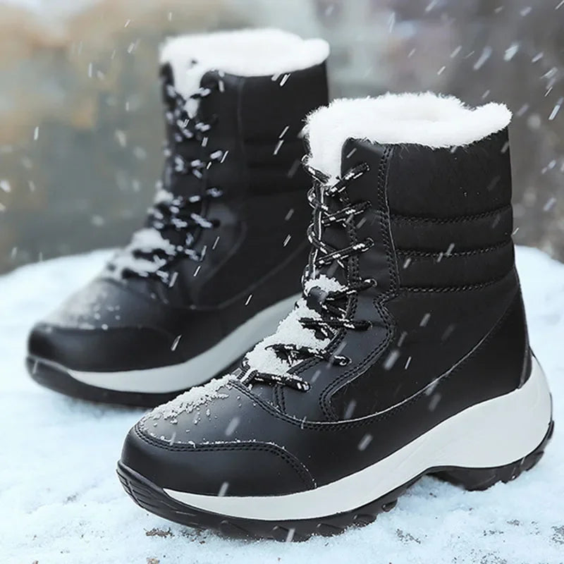 Women's - Casual Platform Snow Boots - Warm & Stylish