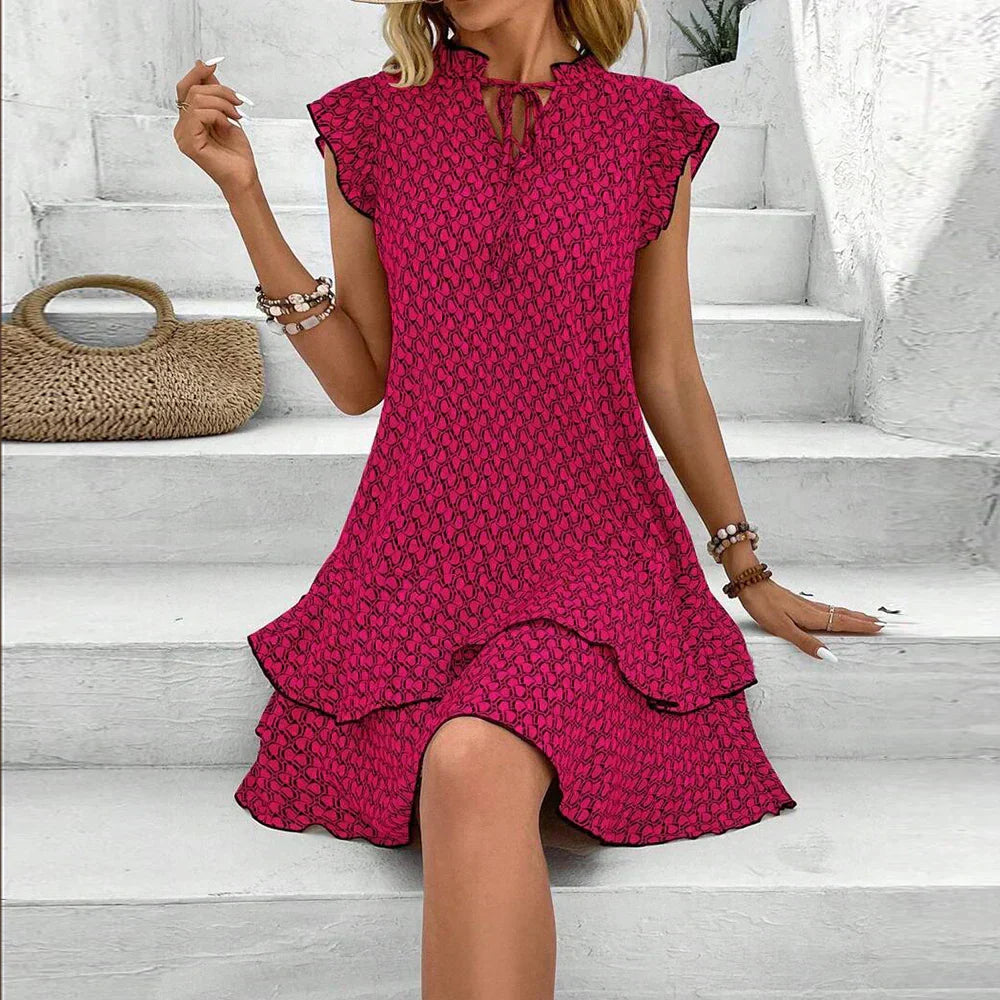 Women's - Bohemian Summer Dress - Lightweight Cotton - Ideal for Festivals & Outings - Casual Style