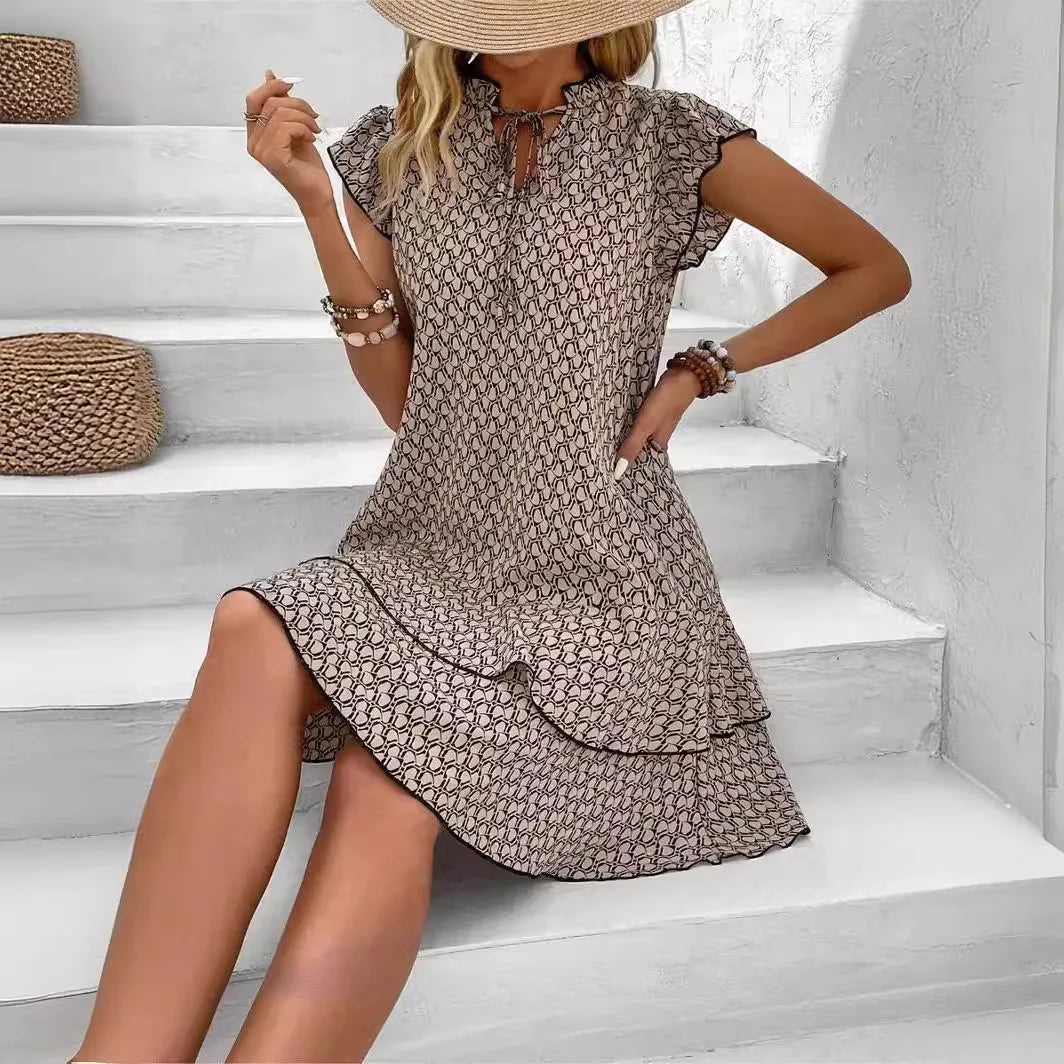 Women's - Bohemian Summer Dress - Lightweight Cotton - Ideal for Festivals & Outings - Casual Style