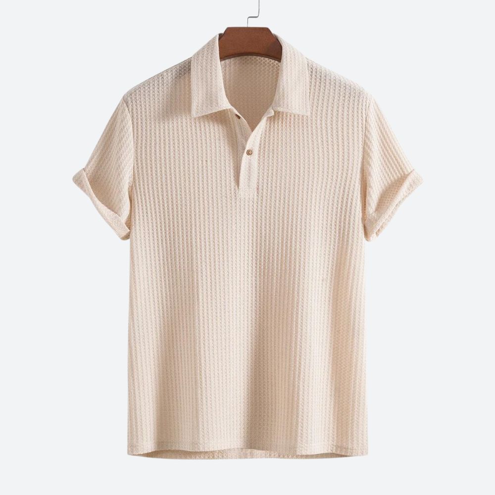 Men's - Polo Shirt - Stylish Waffle Knit Design