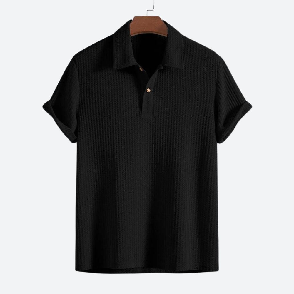 Men's - Polo Shirt - Stylish Waffle Knit Design