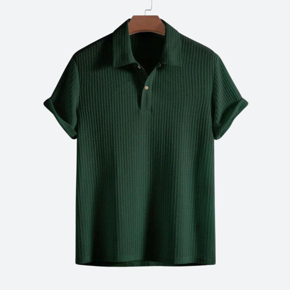 Men's - Polo Shirt - Stylish Waffle Knit Design