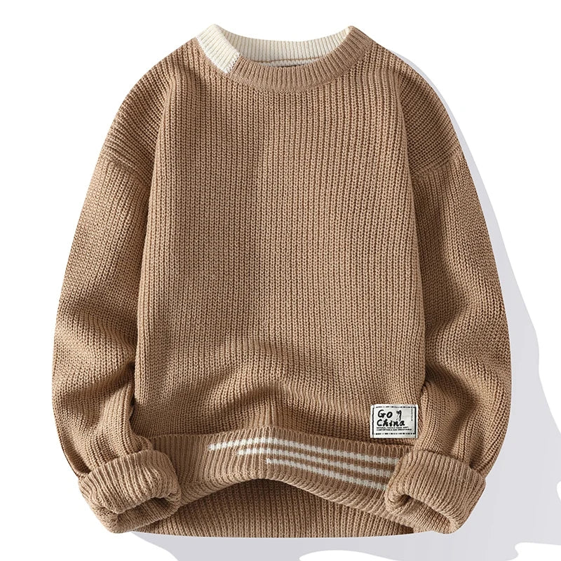 Men's - Color Tone Knitted Sweater - Cosy, Stylish, Soft Material - Perfect for Fall