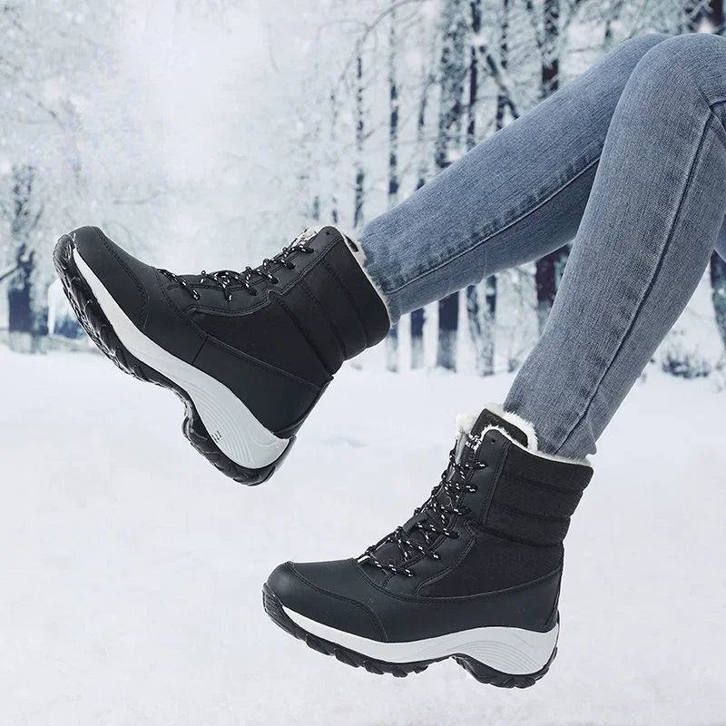 Women's - Casual Platform Snow Boots - Warm & Stylish