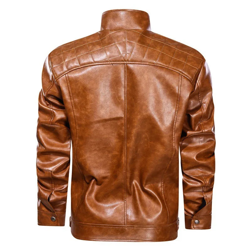 Men's - Biker Jacket - Black & Brown - Stylish Leather Outerwear