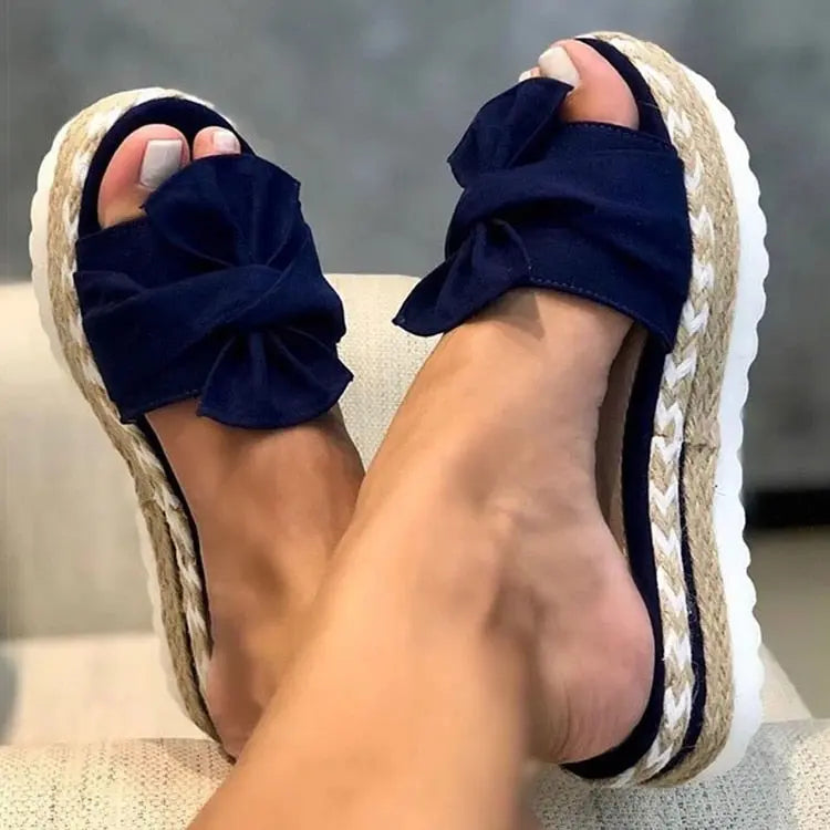 Women'e - Bliss Chic Summer Sandals with Adorable Bow Detail - Perfect for Casual Events