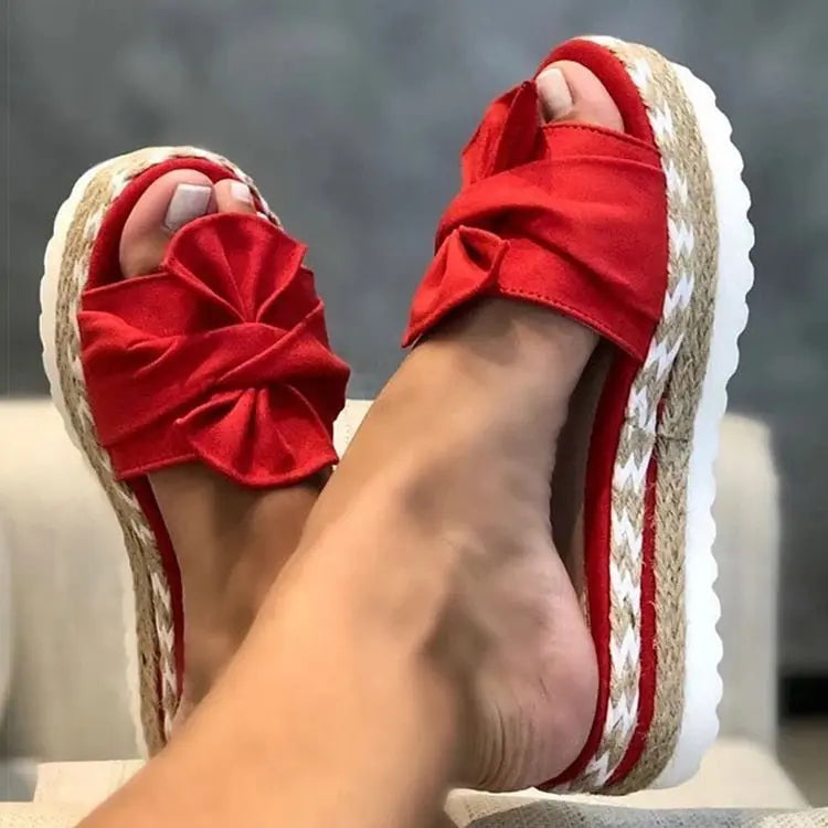 Women'e - Bliss Chic Summer Sandals with Adorable Bow Detail - Perfect for Casual Events
