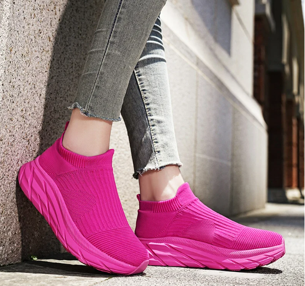 Women's - Comfortable Walking Sneakers - Lightweight, Breathable Design - Ideal for Daily Use and Fitness