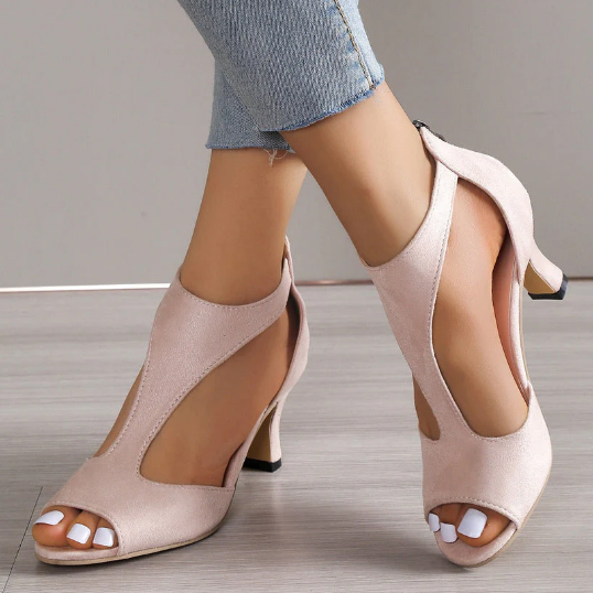 Women's - Open Toe Heels - Stylish and Comfortable Footwear - Perfect for Spring and Summer Fashion - Versatile & Chic