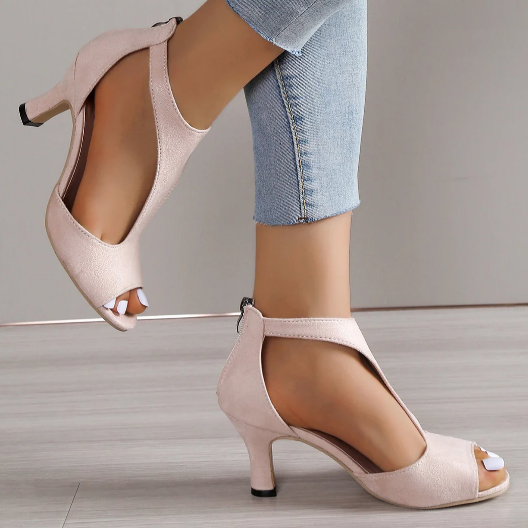 Women's - Open Toe Heels - Stylish and Comfortable Footwear - Perfect for Spring and Summer Fashion - Versatile & Chic