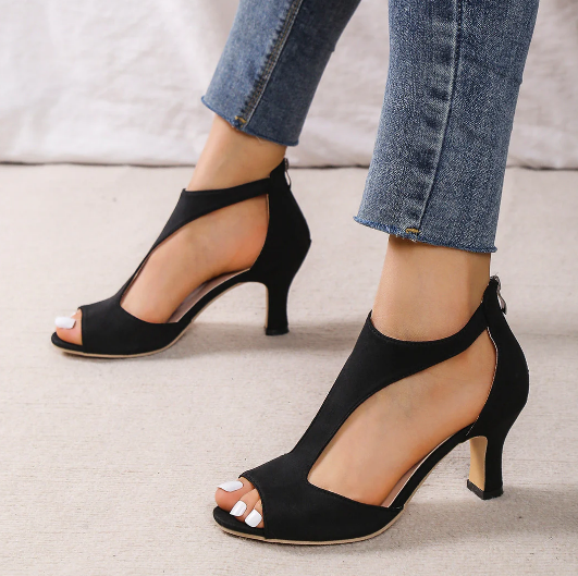 Women's - Open Toe Heels - Stylish and Comfortable Footwear - Perfect for Spring and Summer Fashion - Versatile & Chic