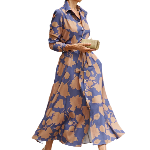 Women's - Button Down Printed Dress - Comfortable Fabric - Stylish Everyday Wear - Versatile Dress for Any Occasion