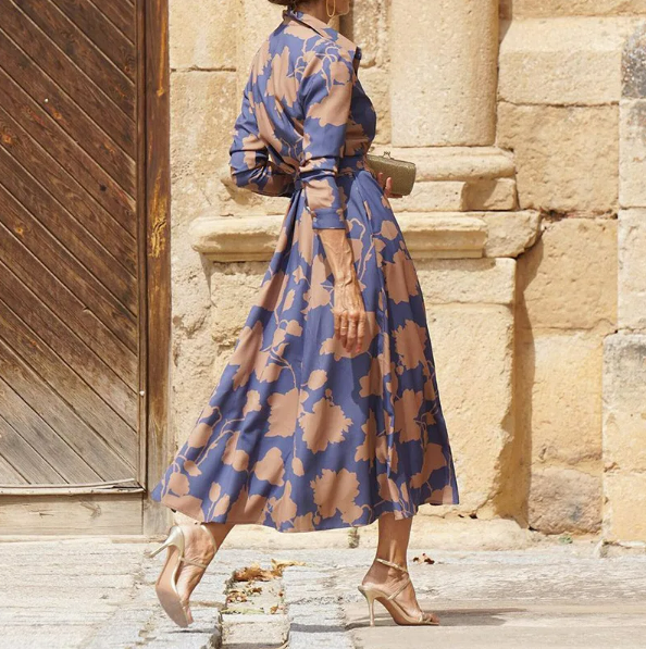 Women's - Button Down Printed Dress - Comfortable Fabric - Stylish Everyday Wear - Versatile Dress for Any Occasion