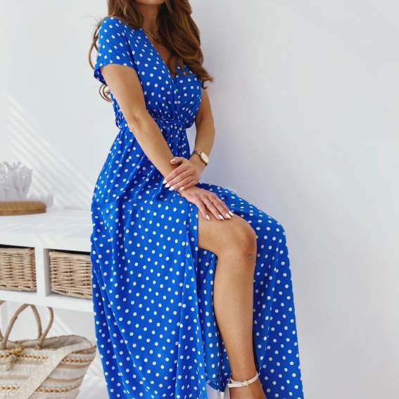 Women's - Casual Dress - Lightweight Printed Polka Dot - Trendy Everyday Wear for Stylish Comfort