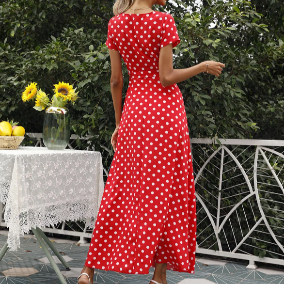 Women's - Casual Dress - Lightweight Printed Polka Dot - Trendy Everyday Wear for Stylish Comfort