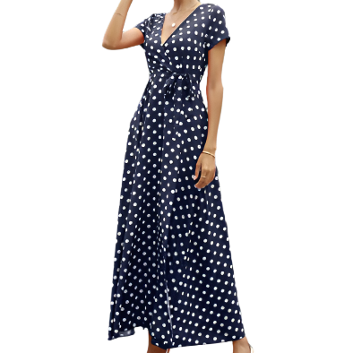 Women's - Casual Dress - Lightweight Printed Polka Dot - Trendy Everyday Wear for Stylish Comfort