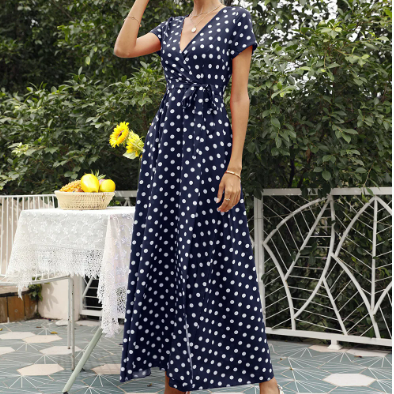 Women's - Casual Dress - Lightweight Printed Polka Dot - Trendy Everyday Wear for Stylish Comfort