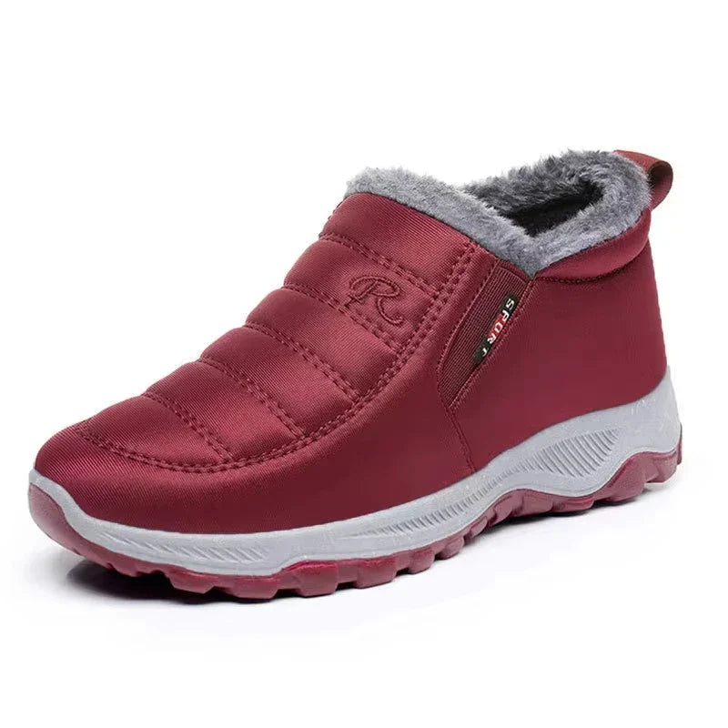 Women's - Stylish Winter Slip-On Boots - Zip Enclosure