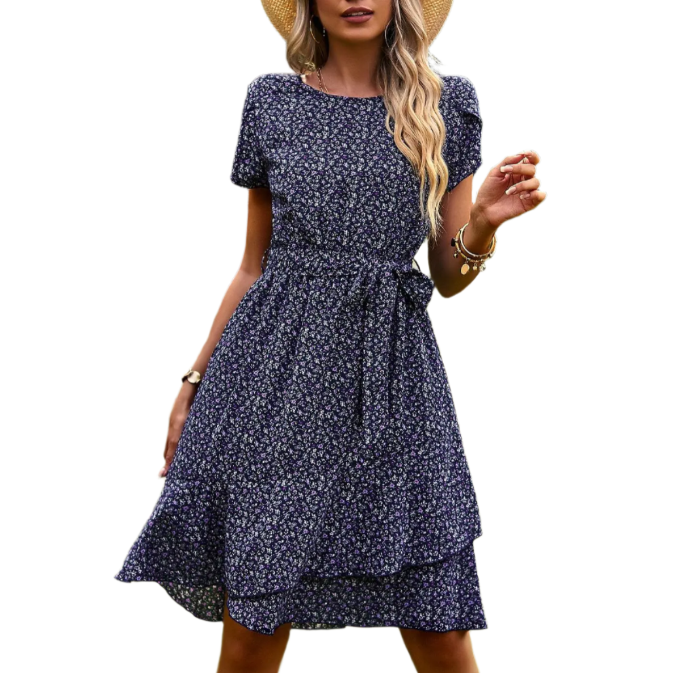 Women's - Summer Short Dress - Lightweight Fabric - Casual Chic Style - Ideal for Warm Weather Outings & Events