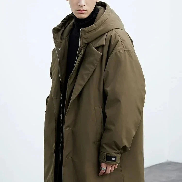 Men's - Stylish Trench Coat - Water-Resistant Fabric - Perfect for All Seasons