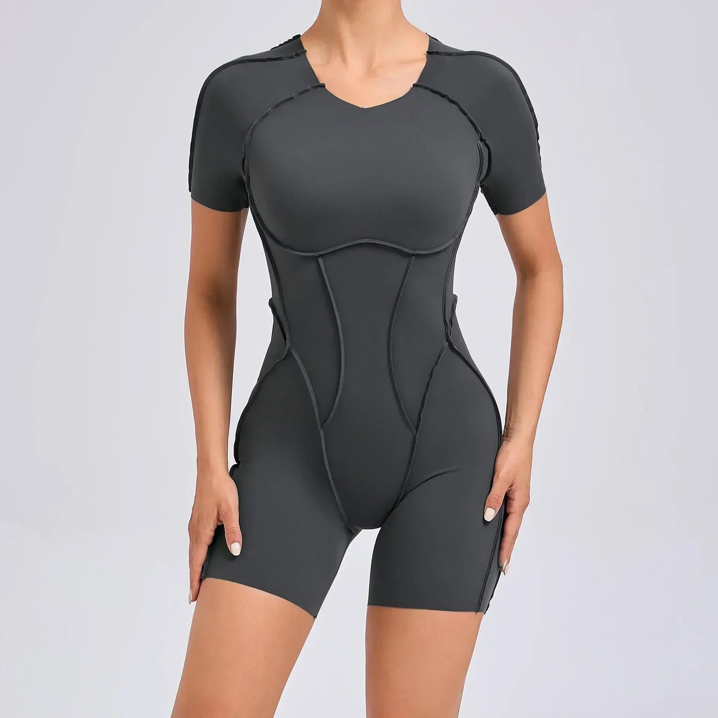 Women's - Sleek Performance Romper - Comfortable Stretch Fabric - Ideal for Active Wear and Casual Outings