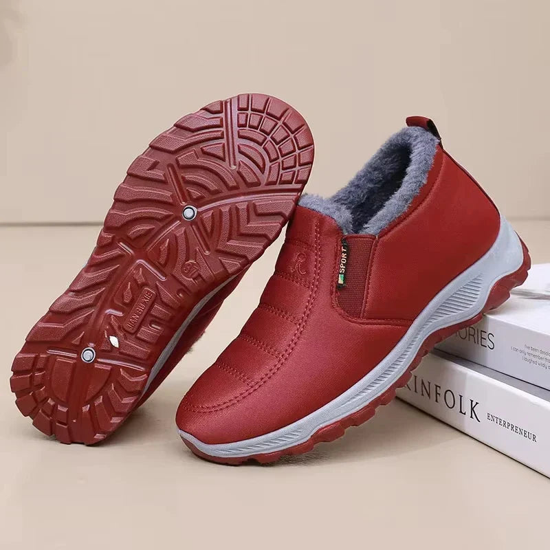 Women's - Stylish Winter Slip-On Boots - Zip Enclosure