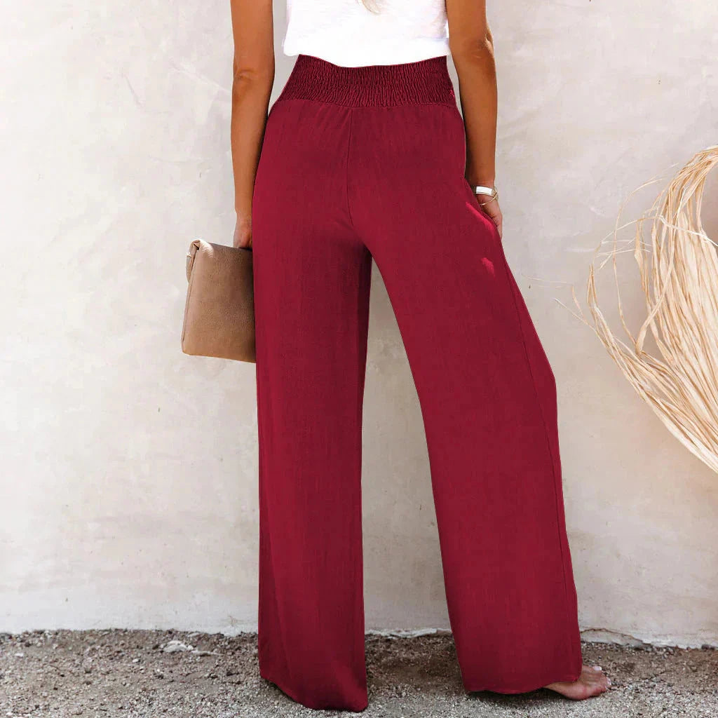 Women's - High Waist Summer Casual Pants - Lightweight