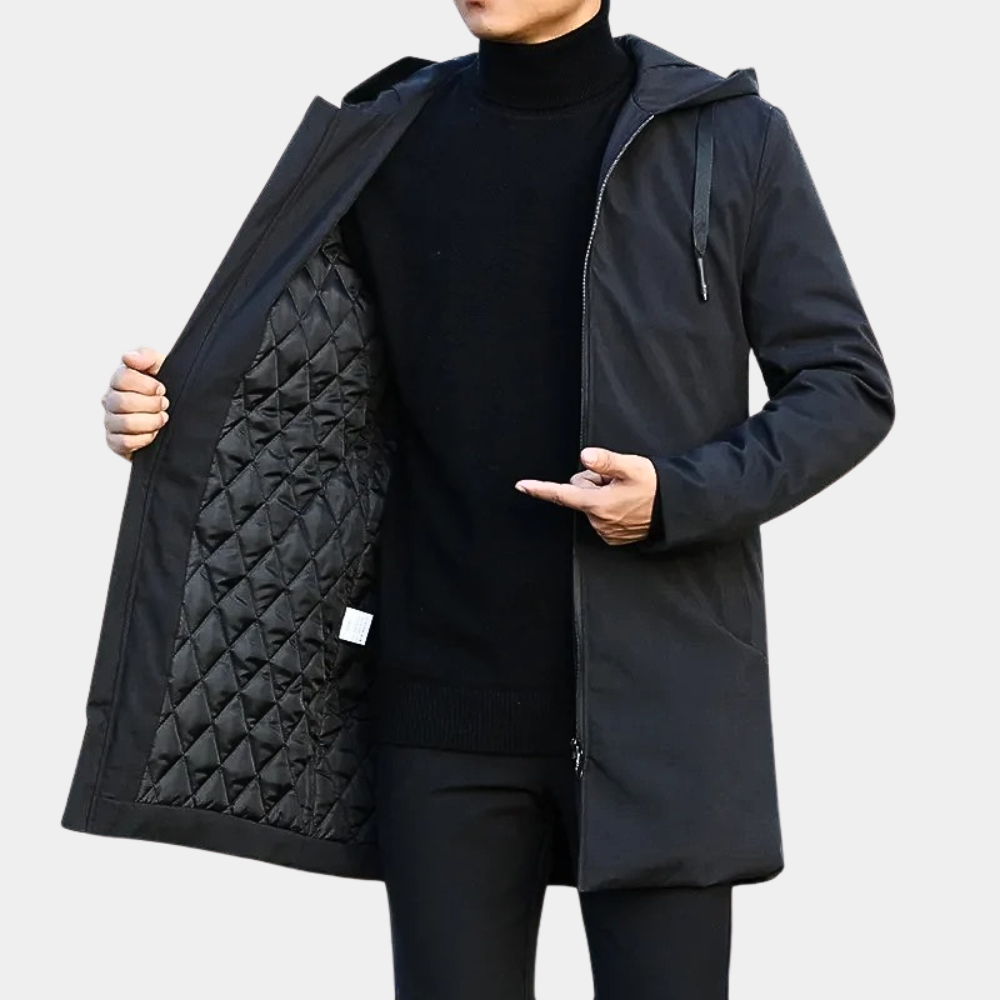 Men's - Elegant Waterproof Rain Jacket - Stylish Winter Outerwear