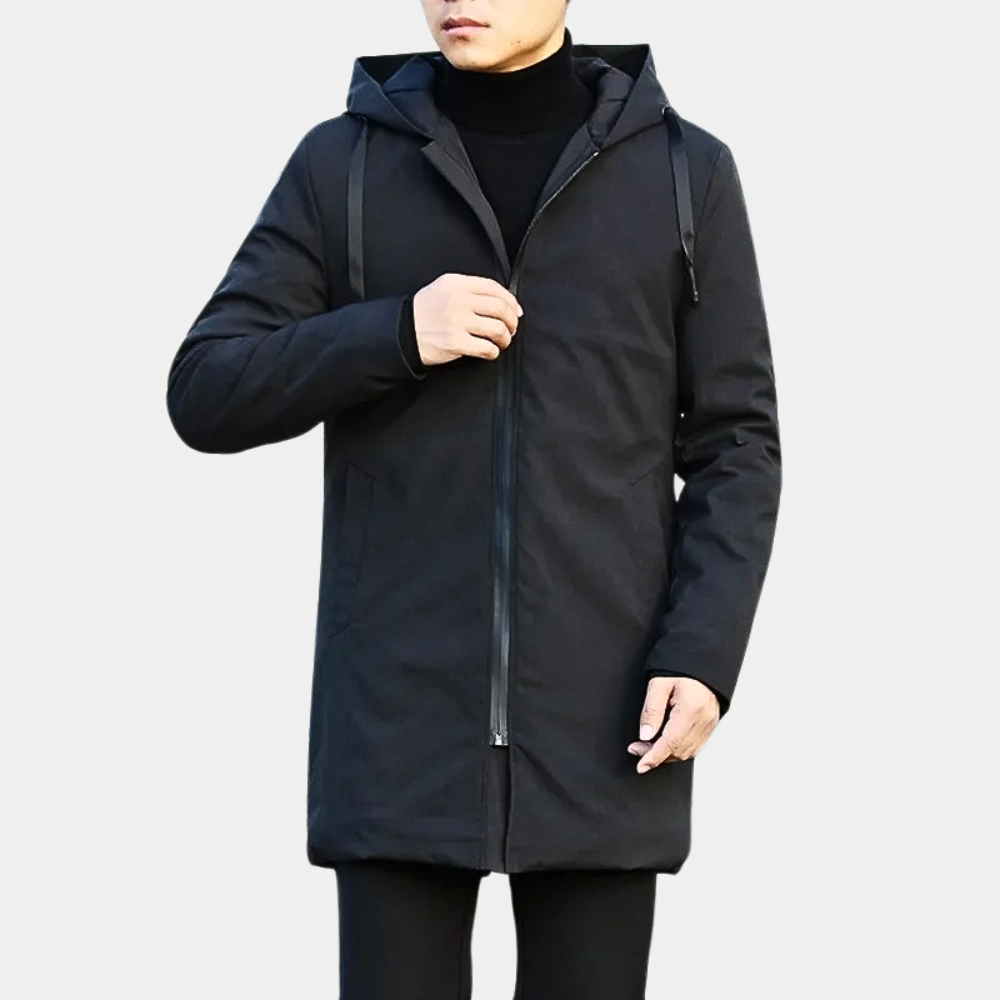 Men's - Elegant Waterproof Rain Jacket - Stylish Winter Outerwear
