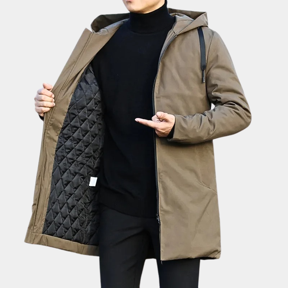 Men's - Elegant Waterproof Rain Jacket - Stylish Winter Outerwear