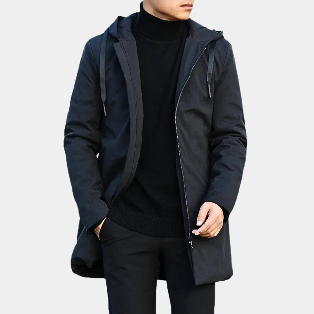 Men's - Elegant Waterproof Rain Jacket - Stylish Winter Outerwear