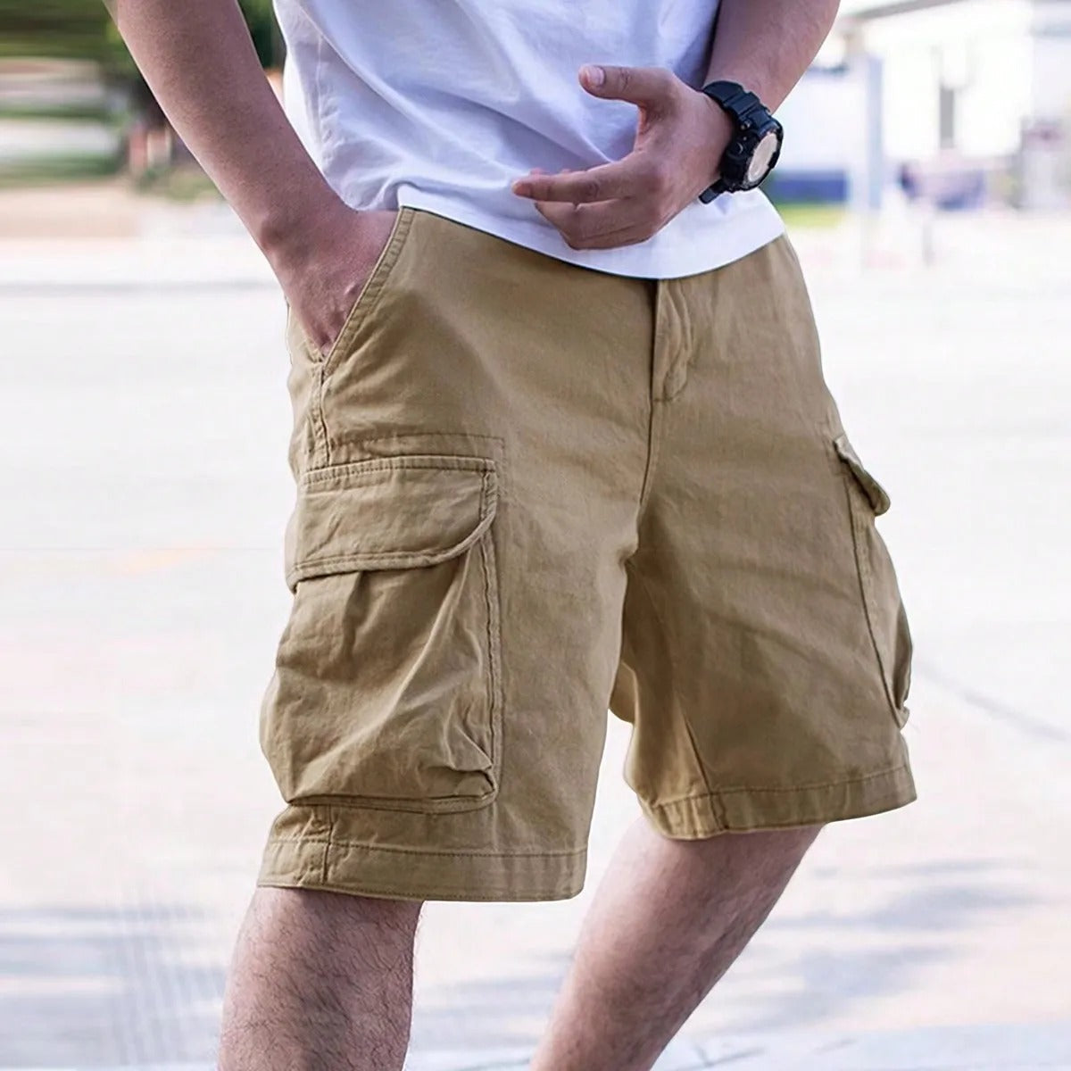 Men's - Cargo Shorts - Comfortable Multi-Pocket Design