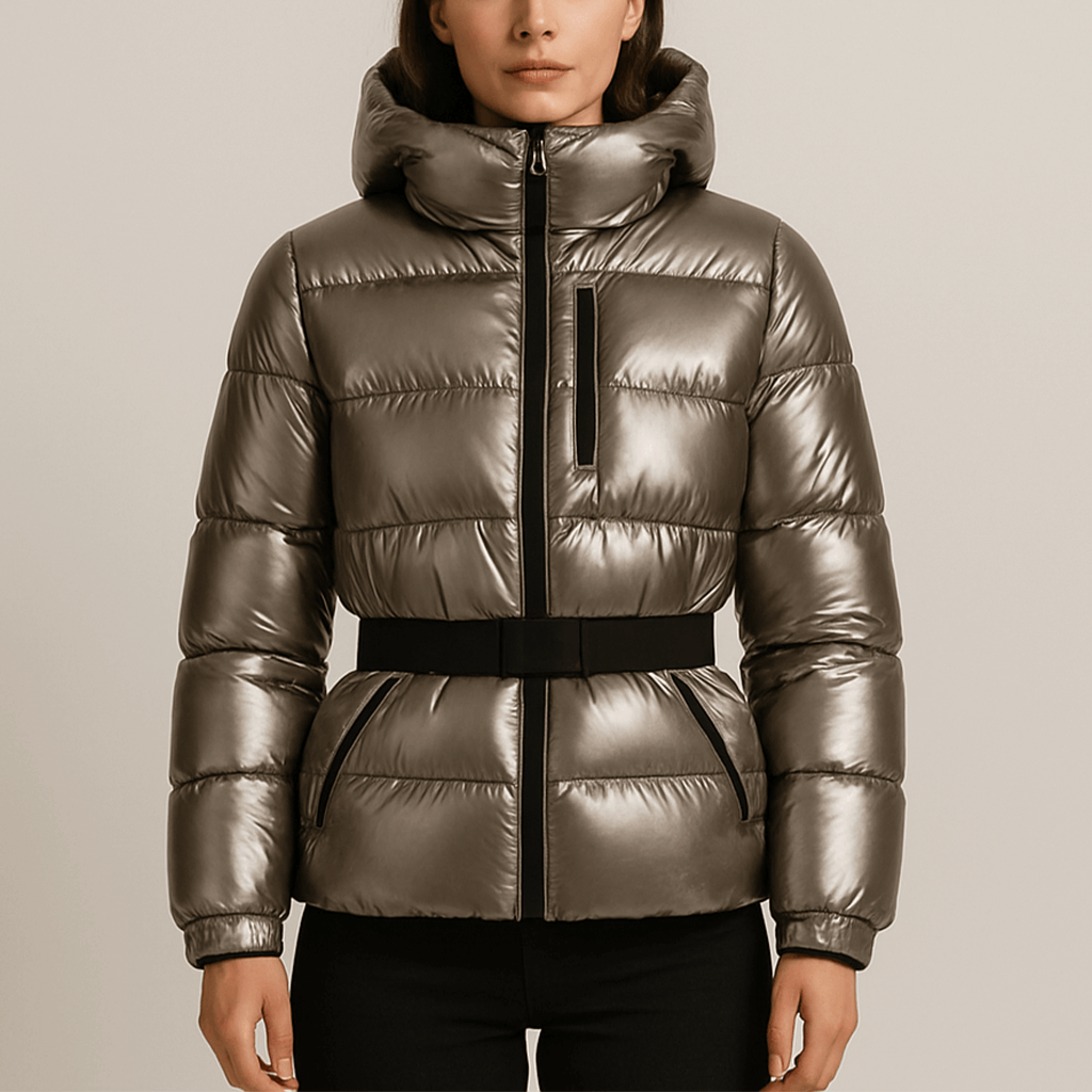 Women's - Belted Puffer Jacket - Warm, Stylish, and Versatile Outerwear