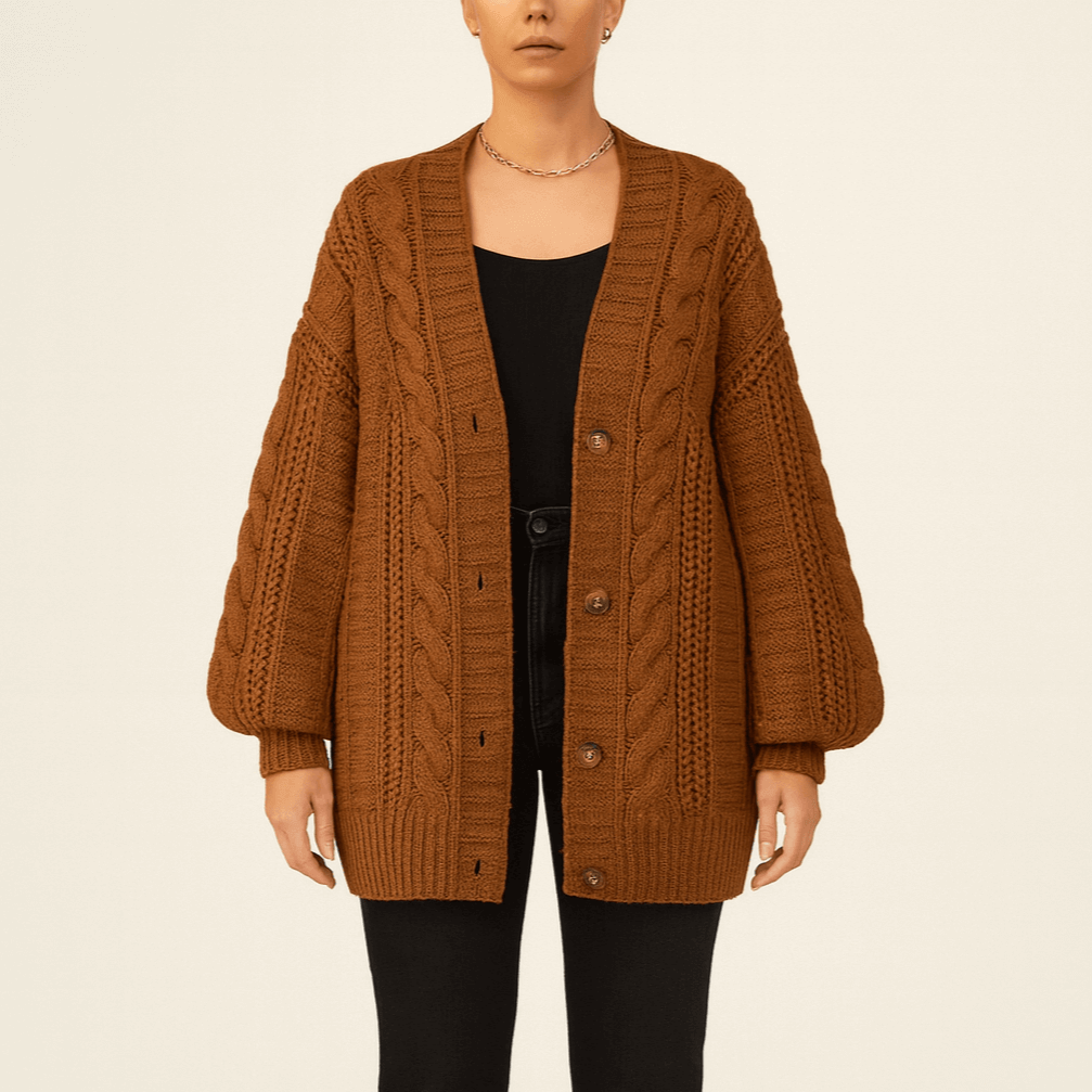 Women's - Cable Knit Cardigan - Cosy Knitwear