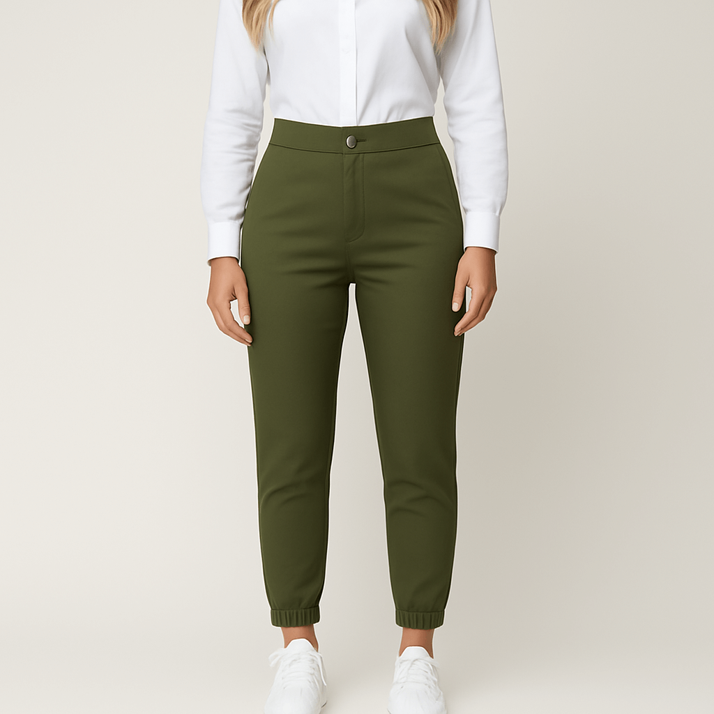 Women's - Casual Chino Trousers - Soft Cotton Blend
