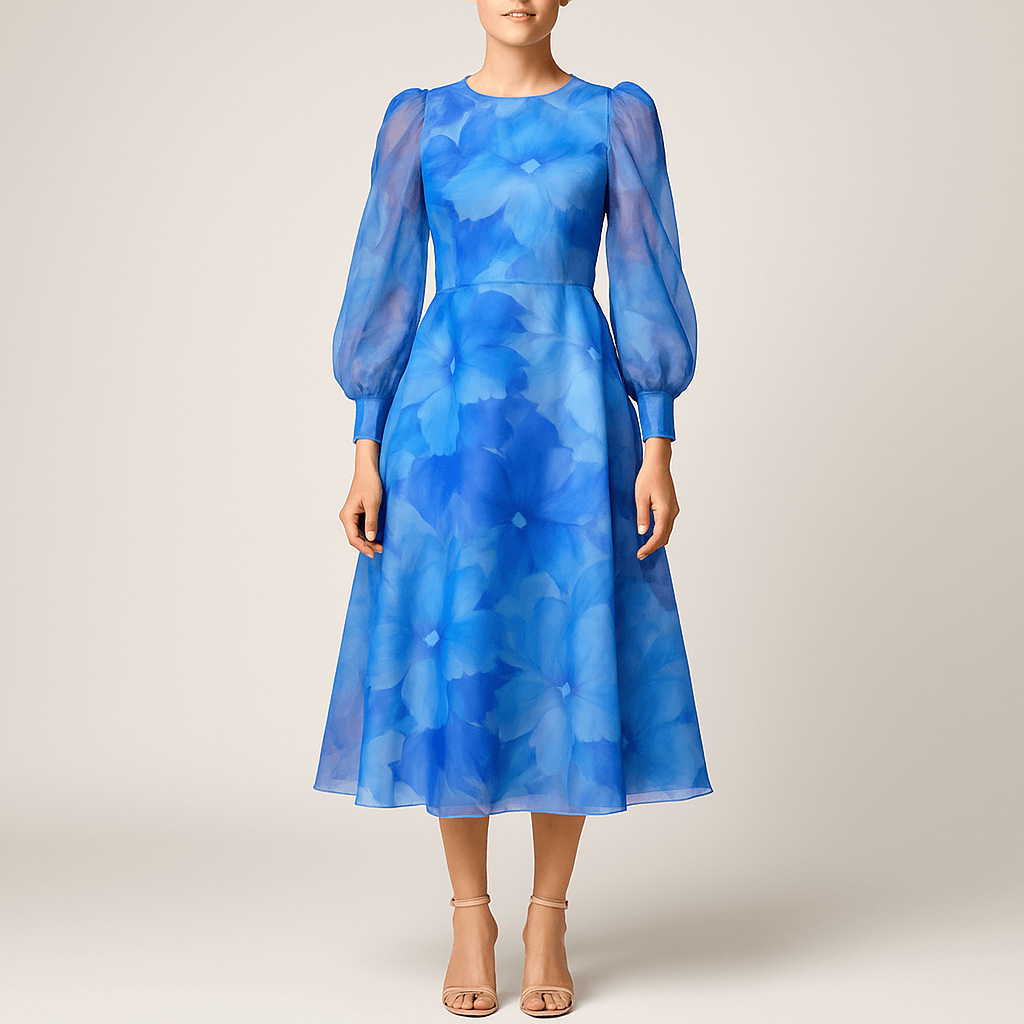 Women's - Chic Floral Summer Dress - Lightweight Fabric
