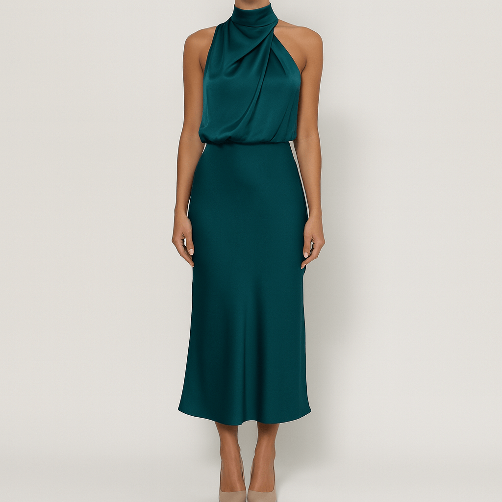 Women's - Elegant Halter Maxi Dress - Chic Style