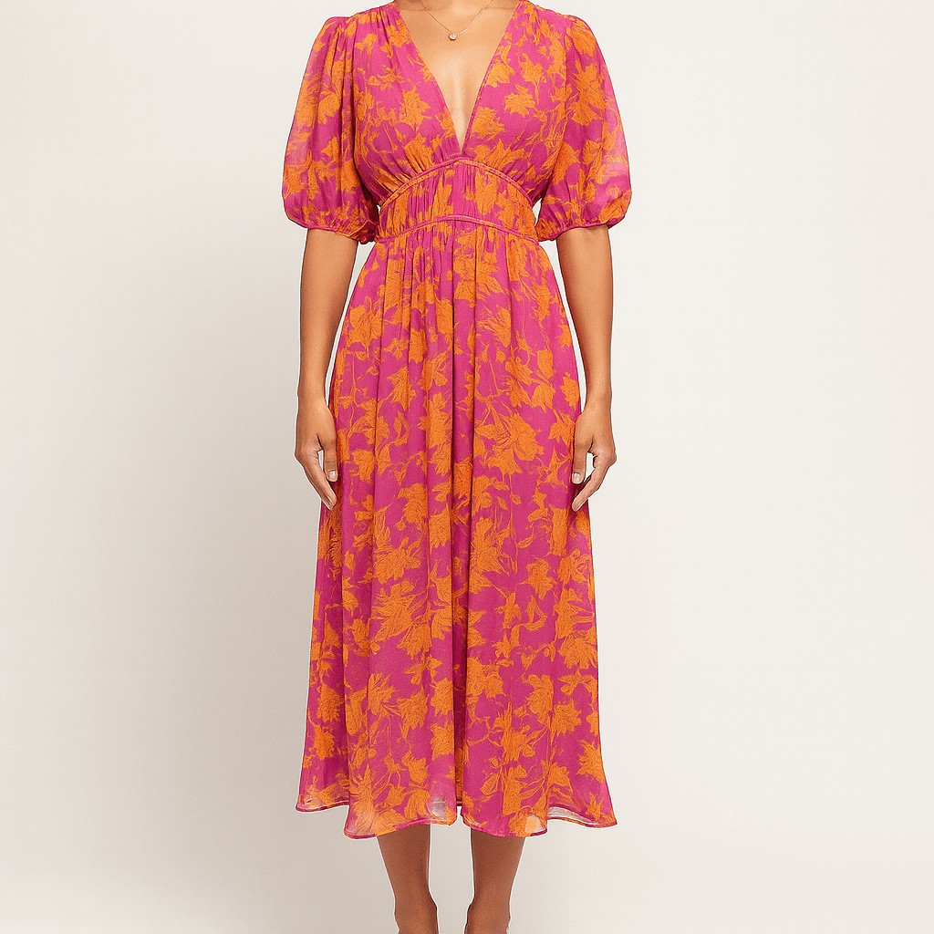 Women's - Floral Maxi Dress - Summer Style