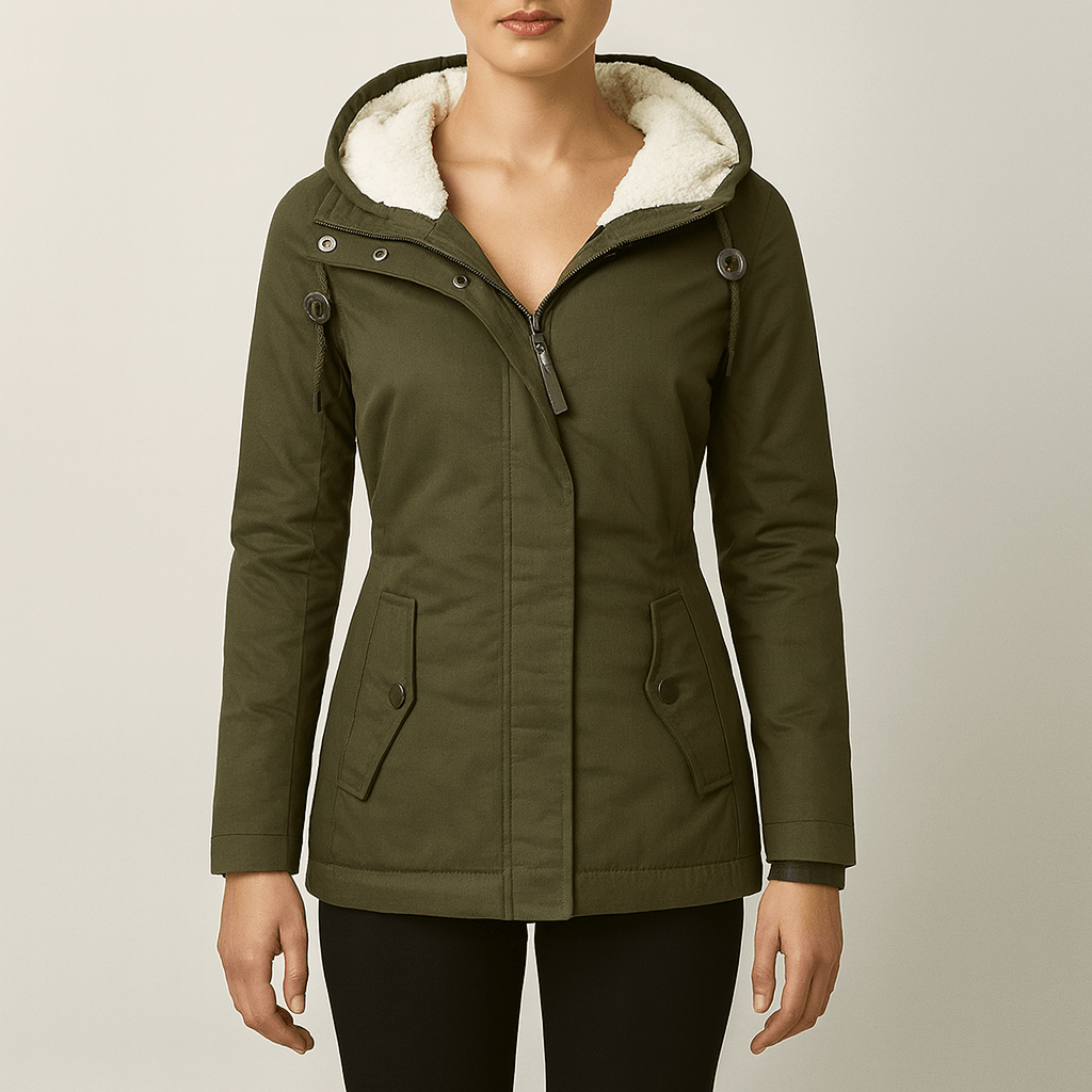 Women's - Parka Jacket - Warm Faux Fur Trim