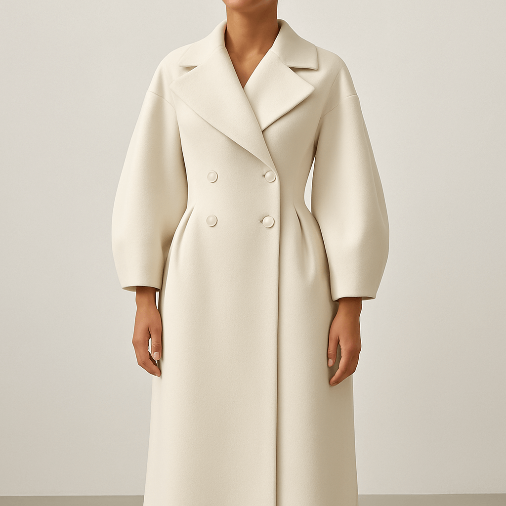 Women's - Elegant Long Trench Coat - Stylish Lapel Collar - Perfect for All Seasons