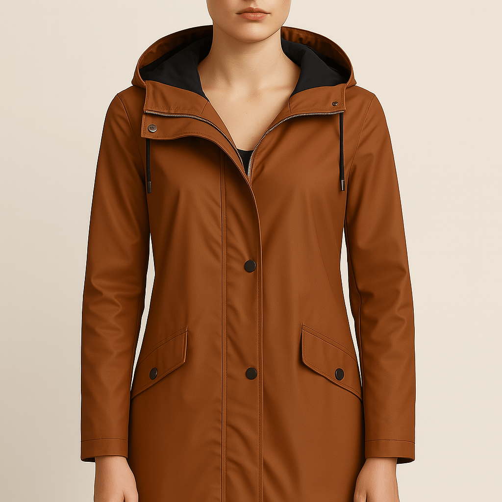 Women's - Hooded Raincoat - Long, Waterproof - Waterproof Raincoat