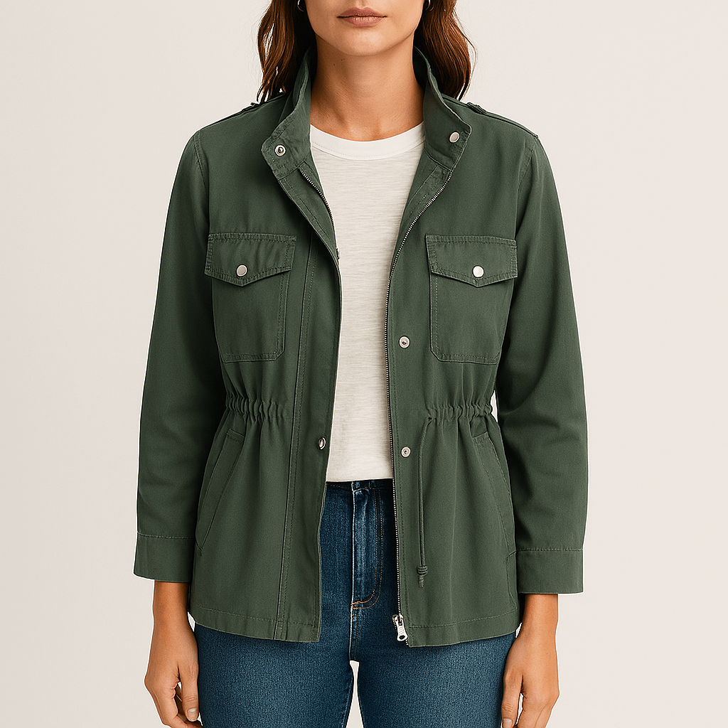 Women's - Lightweight Cinched Utility Jacket - Versatile & Stylish Outerwear