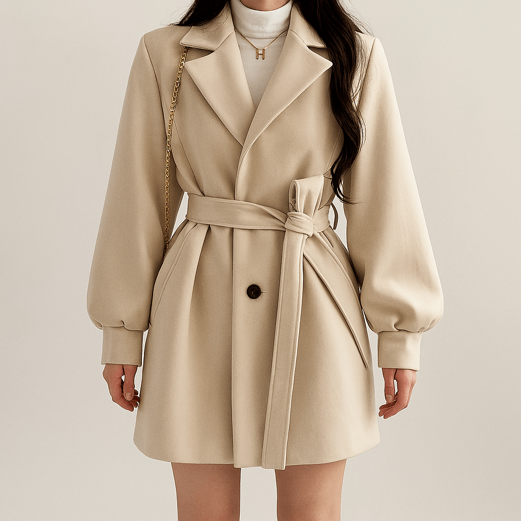 Women's - Trench Coat with Belt | Stylish & Elegant Design